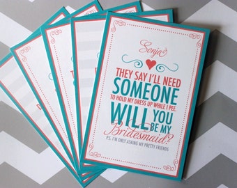 Will You be My Bridesmaid Cards | Mix and Match Bridesmaid Card Set | Bridesmaids Cards