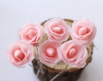 Bridal pink hair pins, bridal hair flowers, pink rose pin, rose flower hair clip, rose hair pin, wedding Bridal Hair piece, woodland wedding