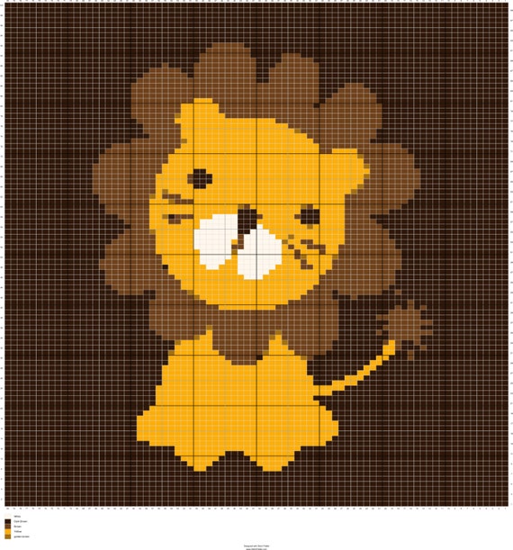 Knit Baby Lion Graph  Knitting  Chart Intarsia Knitting  baby