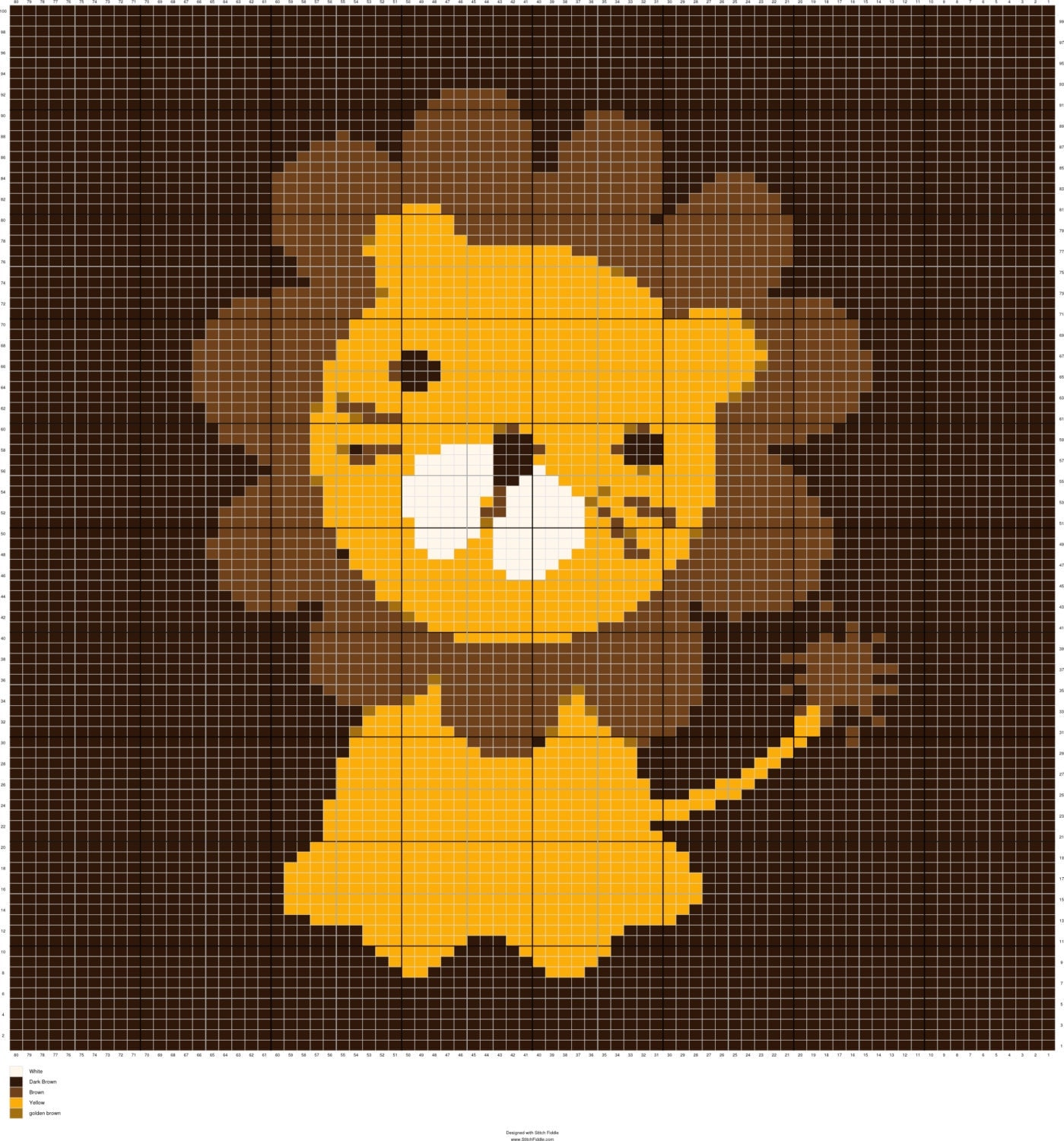 Knit Baby Lion Graph Knitting Chart Intarsia Knitting baby