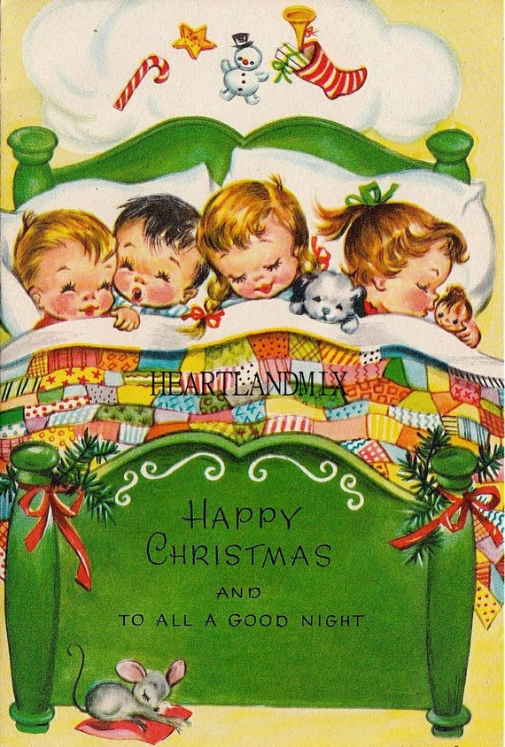 Vintage Antique Digital Image Christmas Visions of Sugar Plums