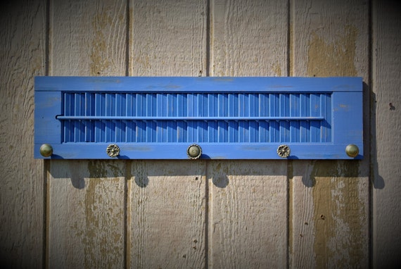 Farmhouse coat rack upcycled shutters rustic wall decor Farmhouse coat rack upcycled shutters rustic wall decor