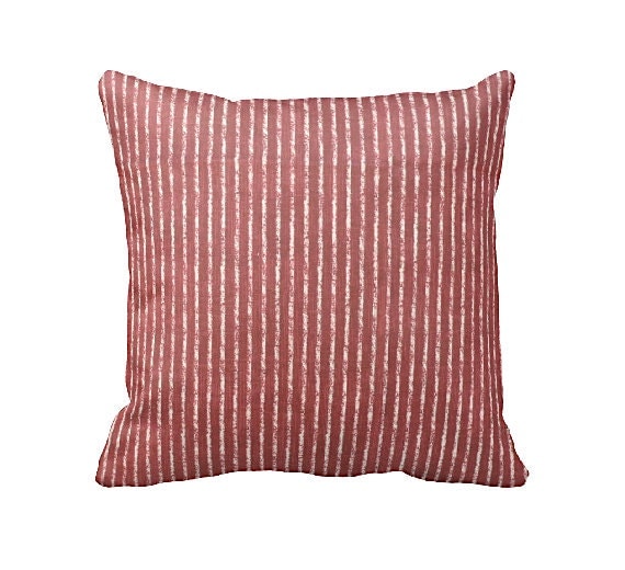 7 Sizes Available: Red Striped Pillow Cover Decorative Pillow