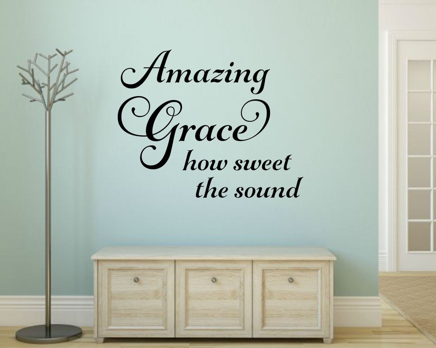 Amazing Grace Wall Decal Christian Wall Decal Bible Verse Wall