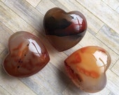 Carnelian Gemstone Heart/ Hand carved Heart/ Puffy Heart/ meditation Tool/ reiki/ Crystal heart
