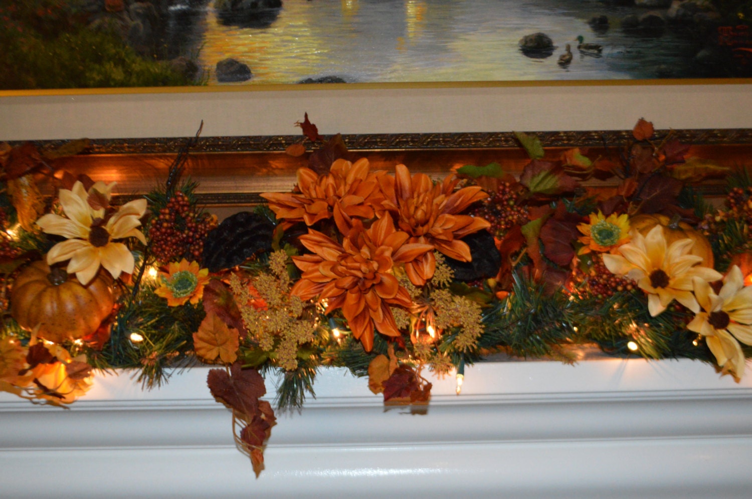 lit fall garland autumn garland mantle garland fireplace lit fall garland autumn garland mantle garland fireplace