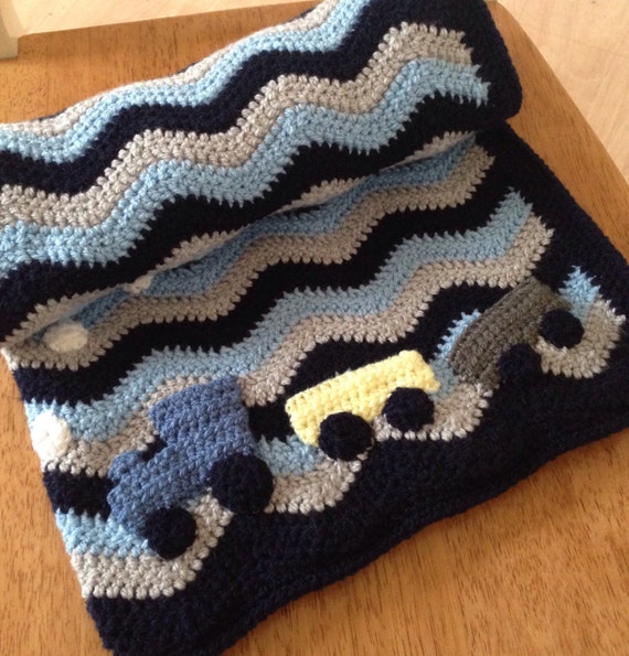 Train blanket crochet baby blanket baby by Buttonupbabyboutique