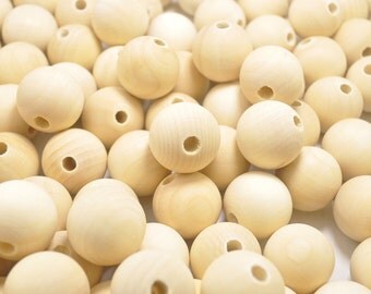 50pcs Round Wood Bead/unfinished wooden beads/25mm large wooden beads/natural round wooden beads accessories