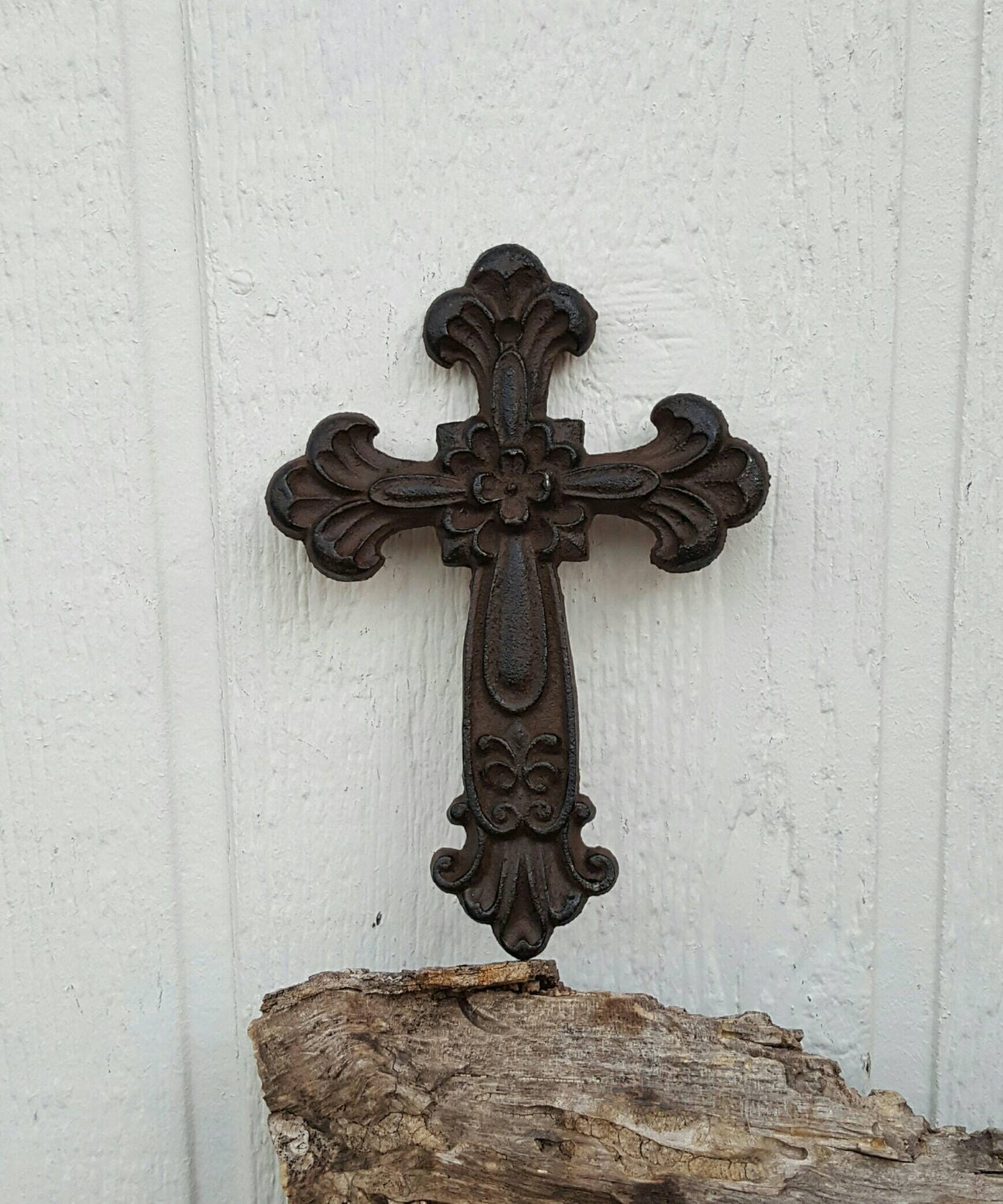 wall cross iron wall cross ornate cross floral by TheMetalBarn