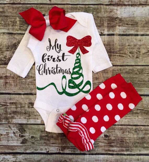 Christmas Onesie Baby Girl Christmas Onesie by BellaPiccoli