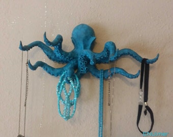 Handmade wall hanging octopus jewelry holder by enulmer