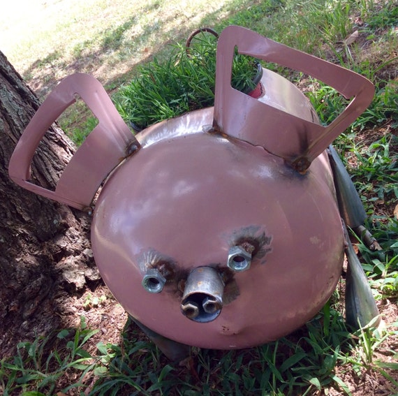 Pig Planter SCRAP METAL Yard Art by JacksYardArt on Etsy