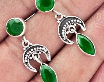 Earrings made of silver .925 with Green Quartz