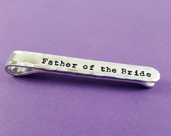 Personalized Tie Clip - Tie Bar - Father's Day Gift - Groom - Father of the Bride Gift - Dad Gift - Engraved Tie Clip - Groomsmen