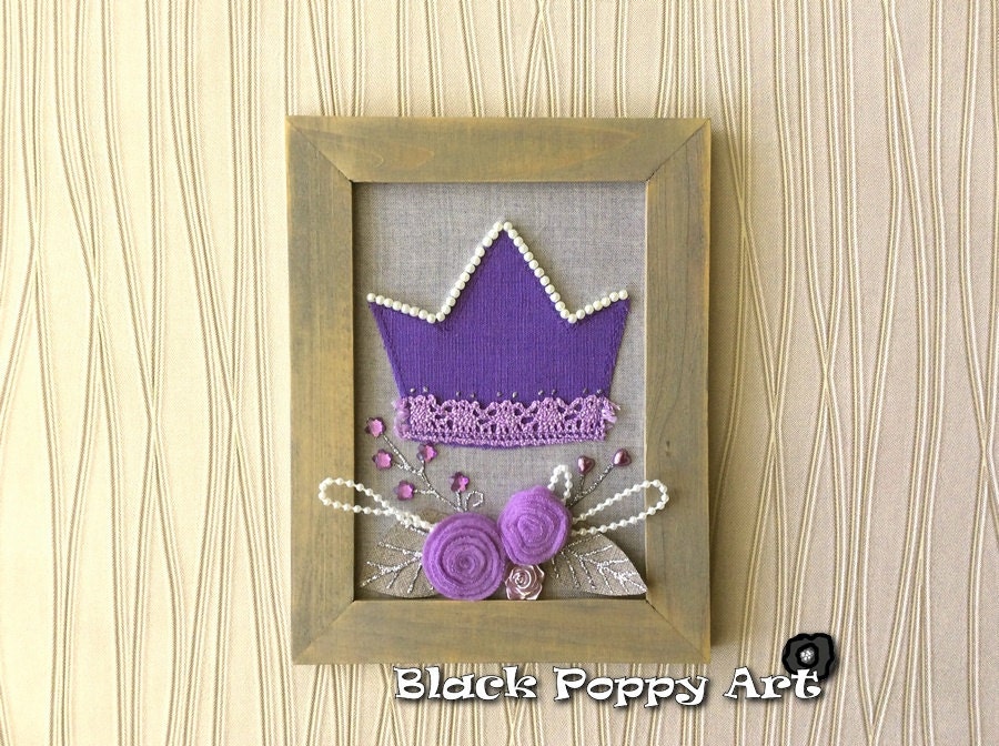 3D wall art/Crown wall decor/Purple Crown Wall Décor/Princess
