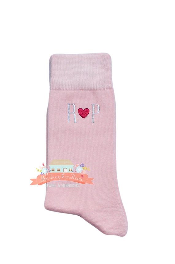 Men's Monogrammed Dress Socks Petal Pink by MarkingOurHome