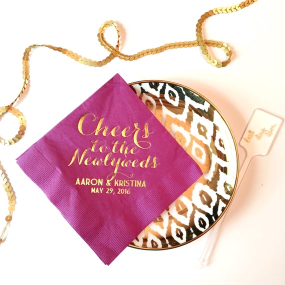 cocktail napkins reception napkins wedding napkins cheers