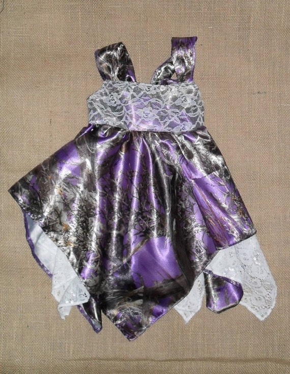 Truetimber Purple Camo fabric & Lace handkerchief hem