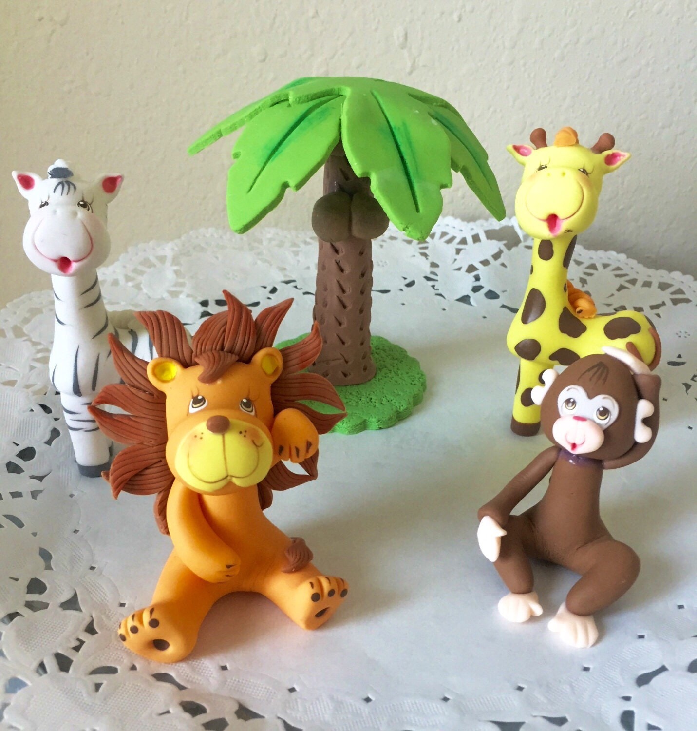 Set Cake Topper Jungle theme. 5 pieces.