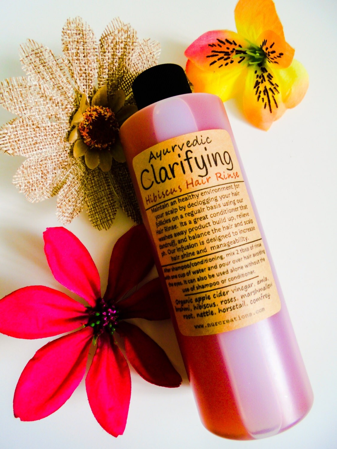 Ayurvedic Clarifying Hibiscus Hair Rinse w/ by NurCreations