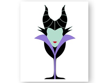 Disney, Maleficent, Sleeping Beauty, Villain, Food, Wine, Glass, Festival, Illustration, TShirt Design, Cut File, svg, pdf, eps, png, dxf