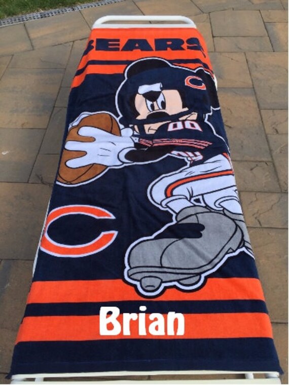 Mickey Mouse NFL CHICAGO Bears Beach Towel Personalized Beach