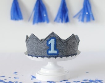 First Birthday Crown Boy - 1st Birthday Hat Boy - Birthday Hat 1 - Birthday Hats for Boys - Blue Birthday Crown - Smash Cake Crown for Boys