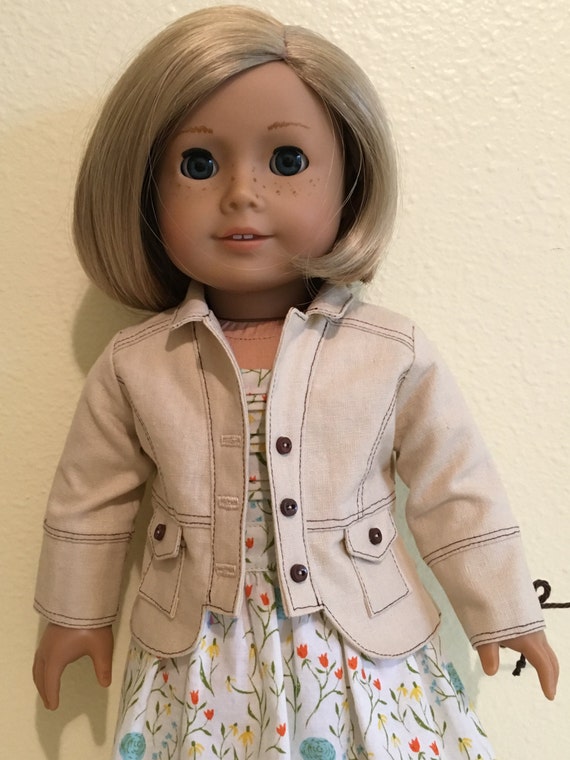 Boomerit Jacket Ecru Chambray for 18 American Girl