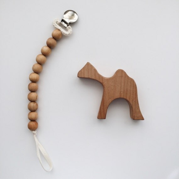 READY TO SHIP Simply Wooden Pacifier Clip by EarthandMirthShop