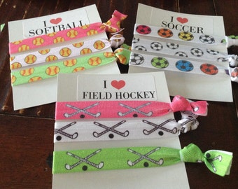I love softball, soccer or field hockey hair ties. Choose your sport!
