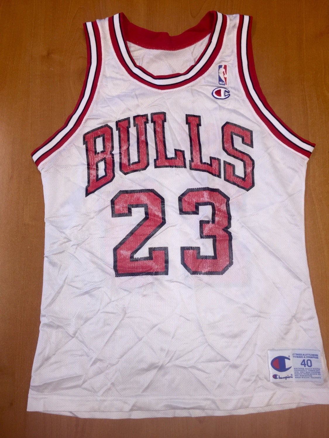 Vintage 90s Michael Jordan Chicago Bulls Champion Jersey 40 m