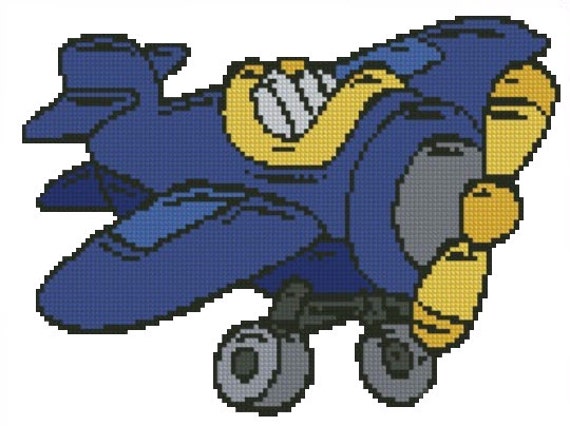 plane cross stitch pattern PDF