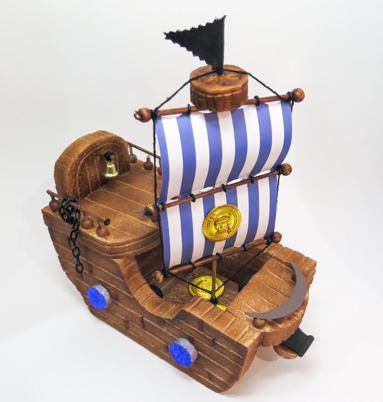 Blue Pirate Ship Cake Topper Pirate ship centerpiece