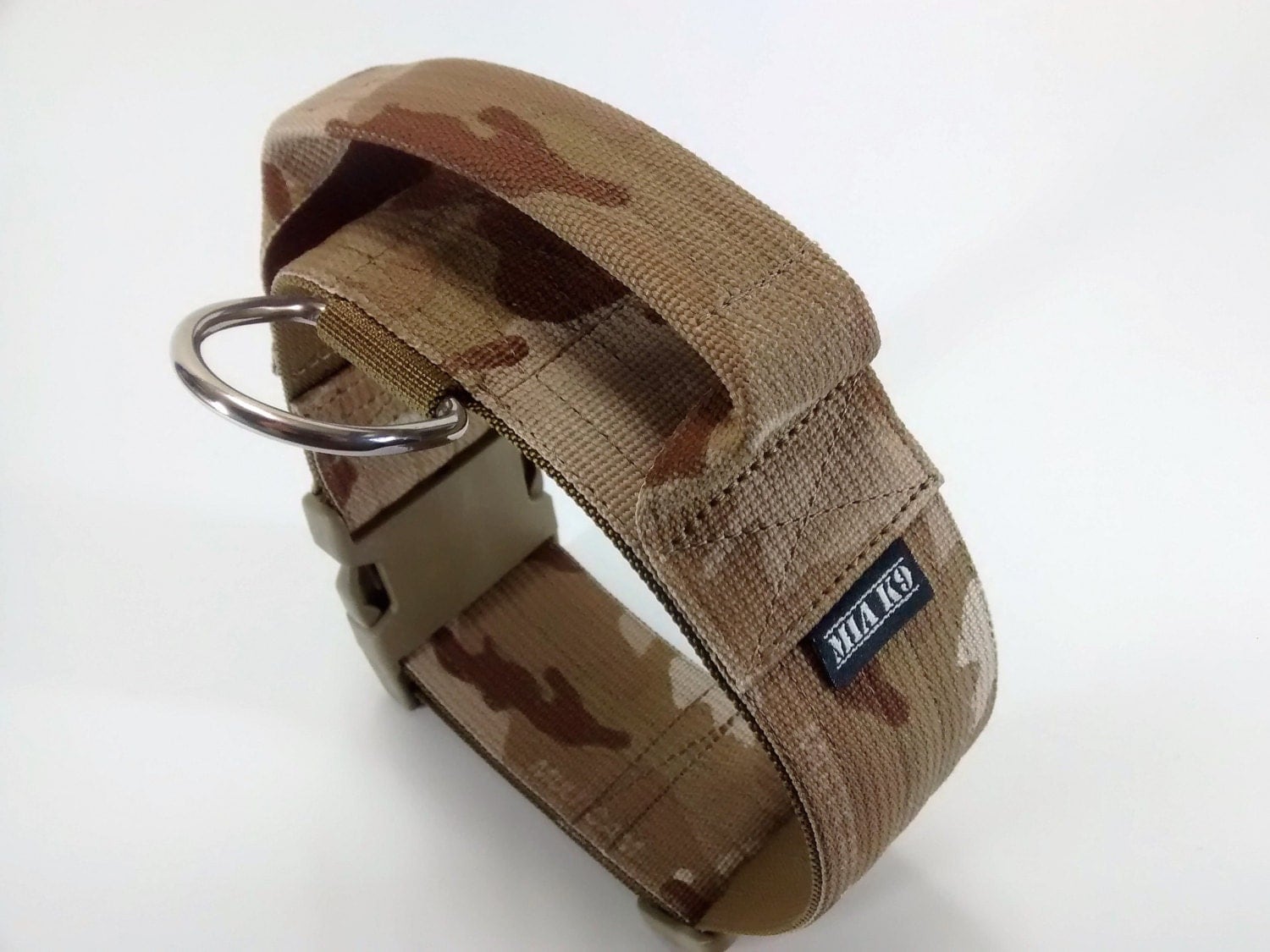 Tactical military dog collar with handle Multicam Arid 50mm/