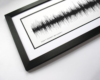 Don't Worry Be Happy - Music Art Sound wave Print - Song Lyric Art, Artist Poster