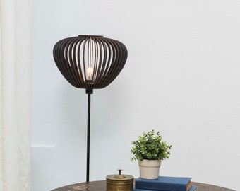 wood lamp shade / dark lampshade / dark lamp shade / dark wood lampshade / black lamp shade / black lampshade / black round lampshade