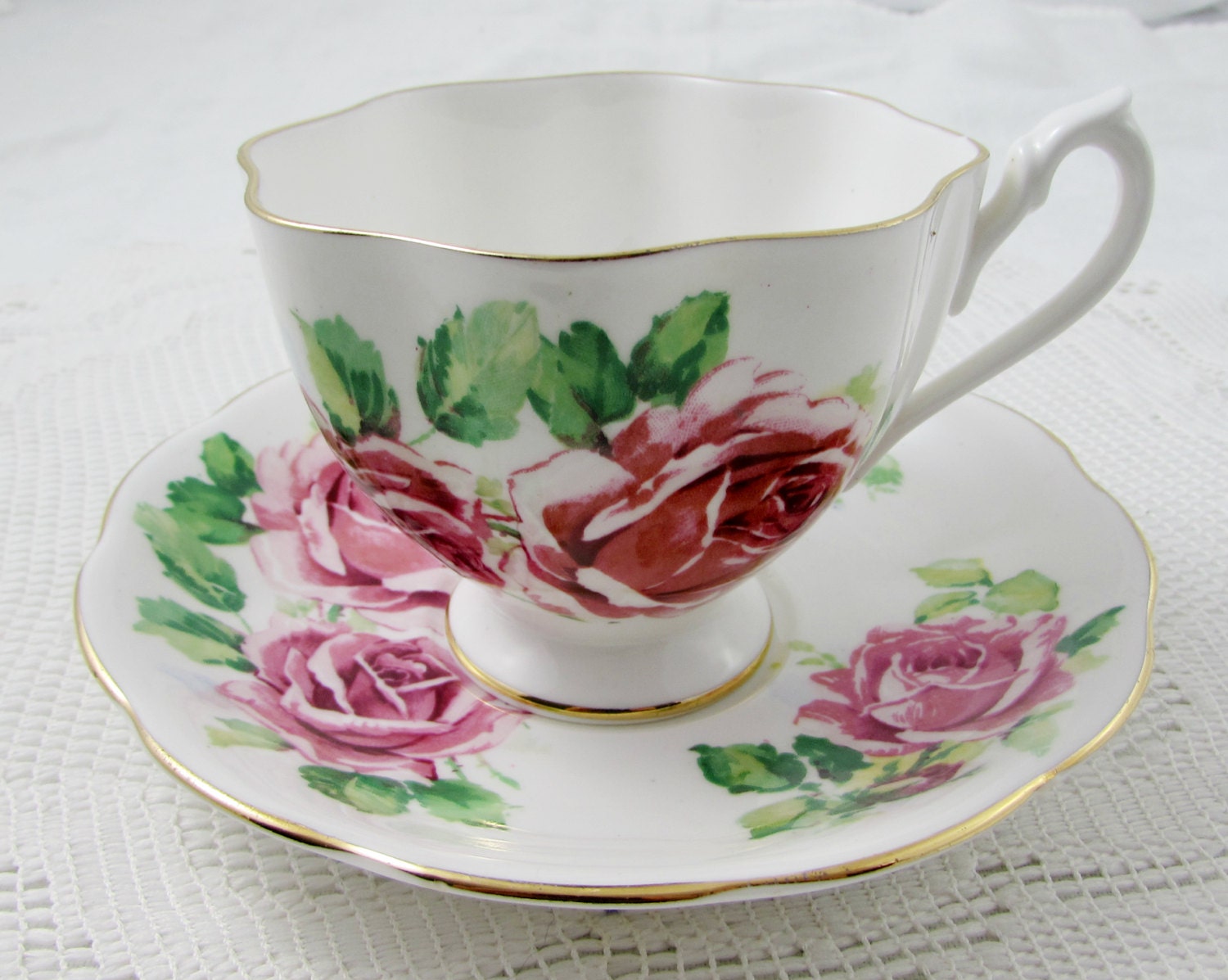 Queen Anne Pink Rose Tea Cup And Saucer Vintage Bone China