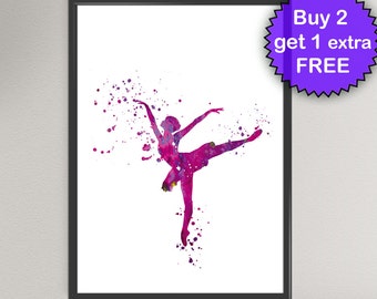 BALLERINA Watercolor Art Print Ballet Dancer Classic Dance Poster Art Print Wall Art Poster Giclée Wall Decor Art Home (Nº1)