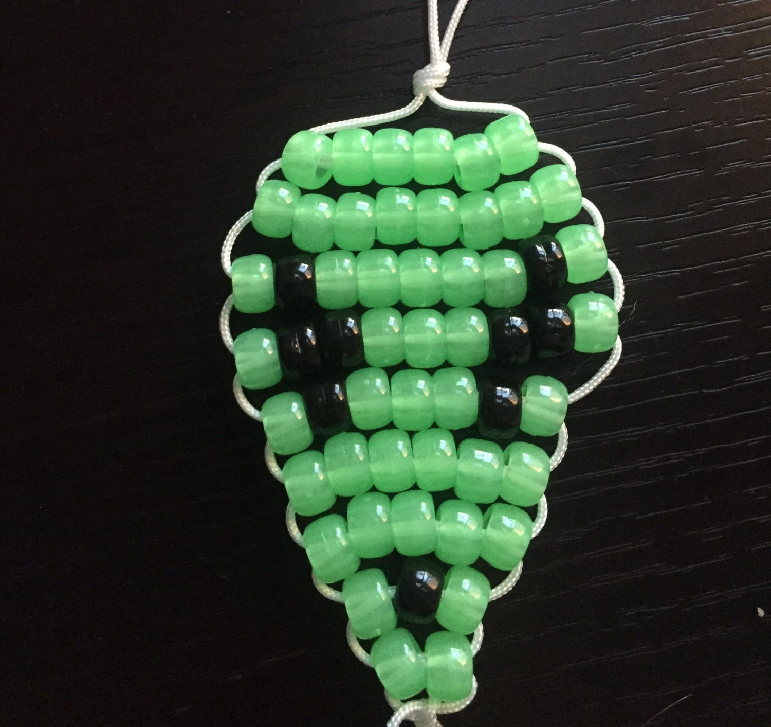 Alien pony bead key chain by TheGoldenLetter on Etsy