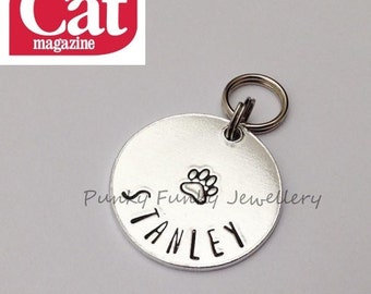 Pet ID tag - cat tag - dog tag - pet tag - double sided for phone number - pet gift - gift for cat - gift for dog - Punky Funky Jewellery