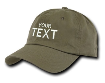 Moss Custom Embroidered Baseball Cap, Your Own Personalized Hat Custom Hat on a Curved Brim Baseball Cap, Choose Your Text