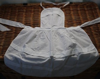 Vintage French apron dating from 1930's. French Maid. French linen. French Shabby Chic