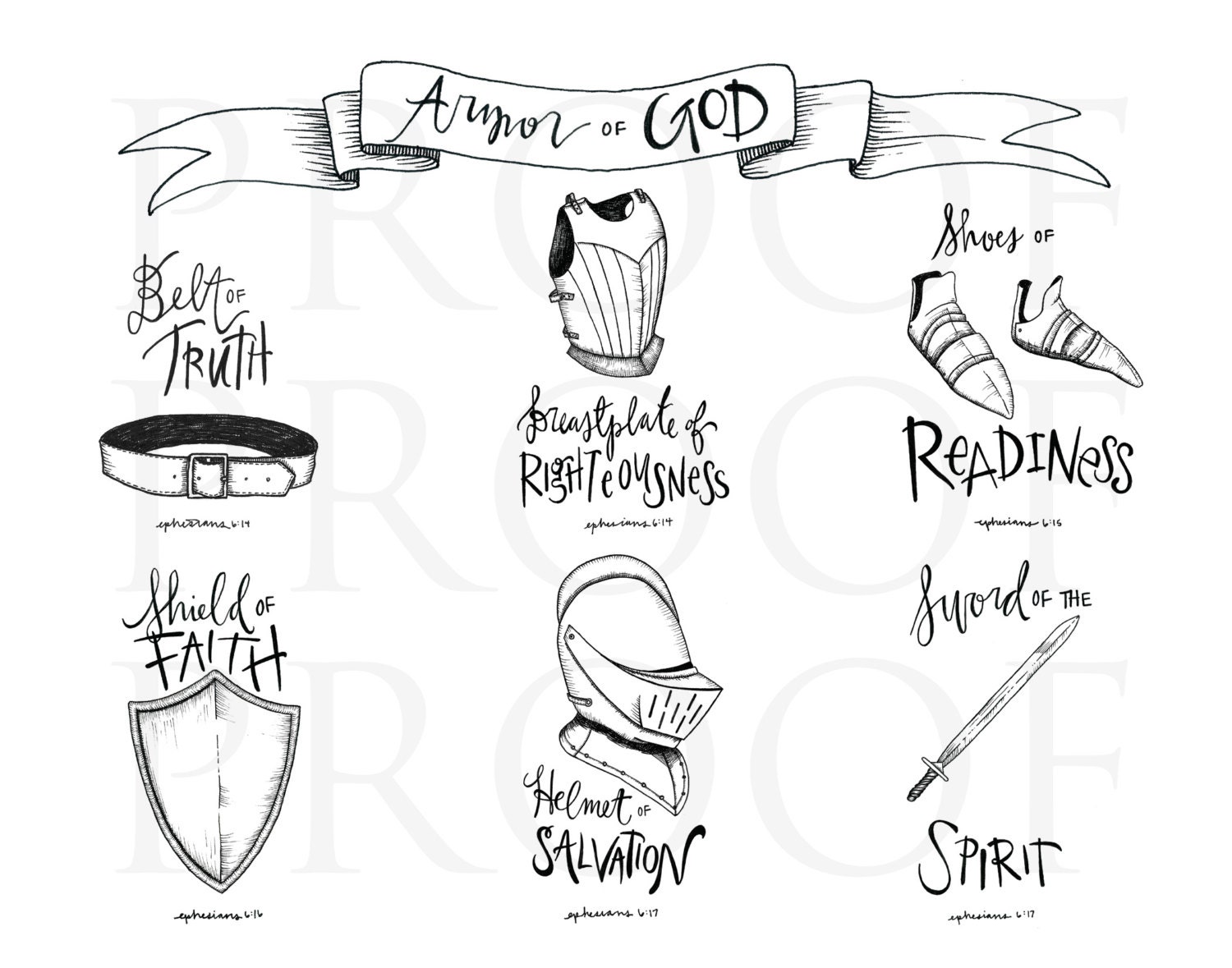 Armor of God illustration 11x14 download