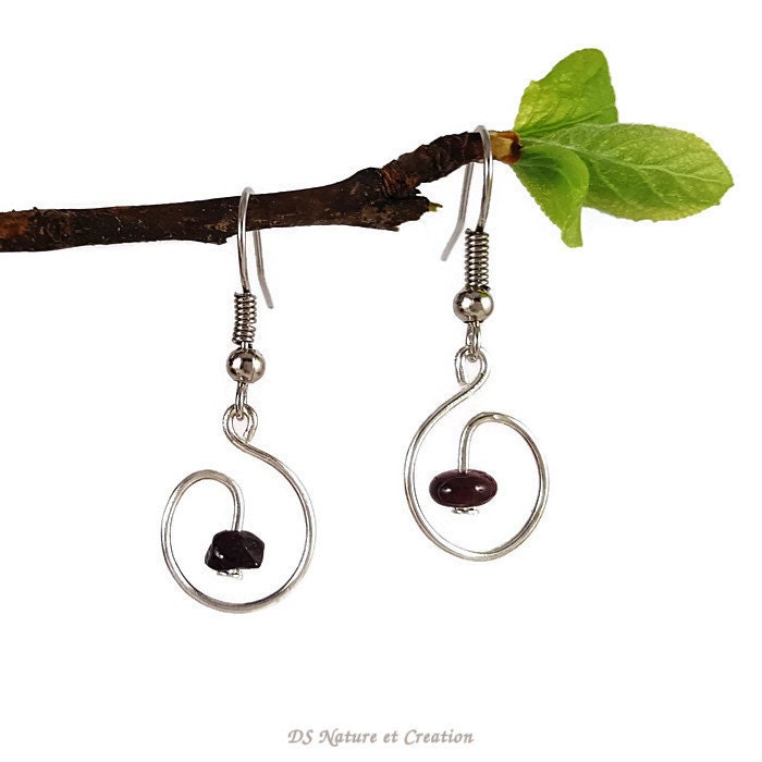 Natural stone earrings handmade jewelry healing gemstone