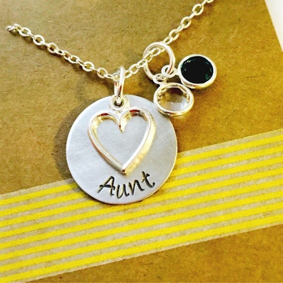 Aunt Birthstone Necklace Aunt Necklace Aunt by UniquelyImprint