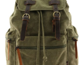 Travel Canvas Backpack Military Rucksack Black | Khaki | Olive Green