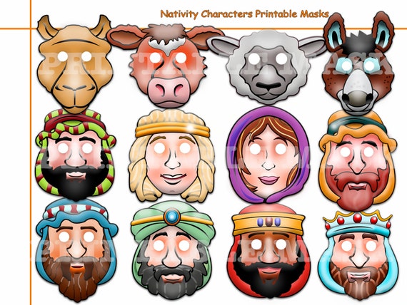 Unique Nativity Printable Masks Christmas by AmazingPartyShop