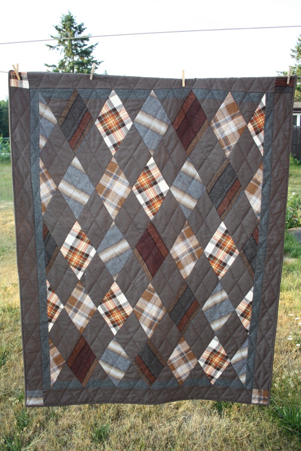 Masculine Brown Lap Quilt