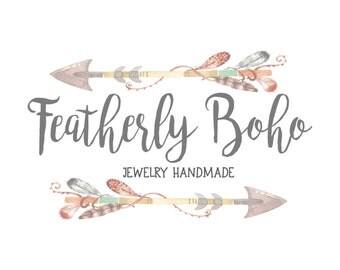 Premade Custom Logo -FEATHERLY BOHO- Premade Logo, Photography Logo, Logo Design, Logo Branding, Photographer Logo, Boho Logo