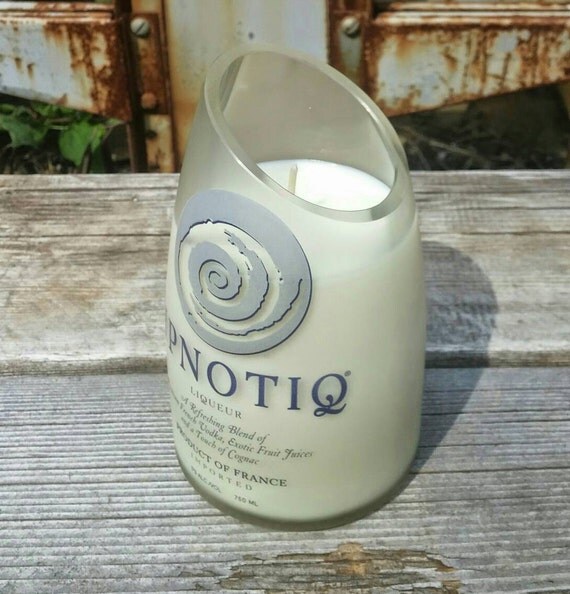 Download Hpnotiq Liquor Frosted Glass Bottle Candle by ReWineIt02346 Yellowimages Mockups
